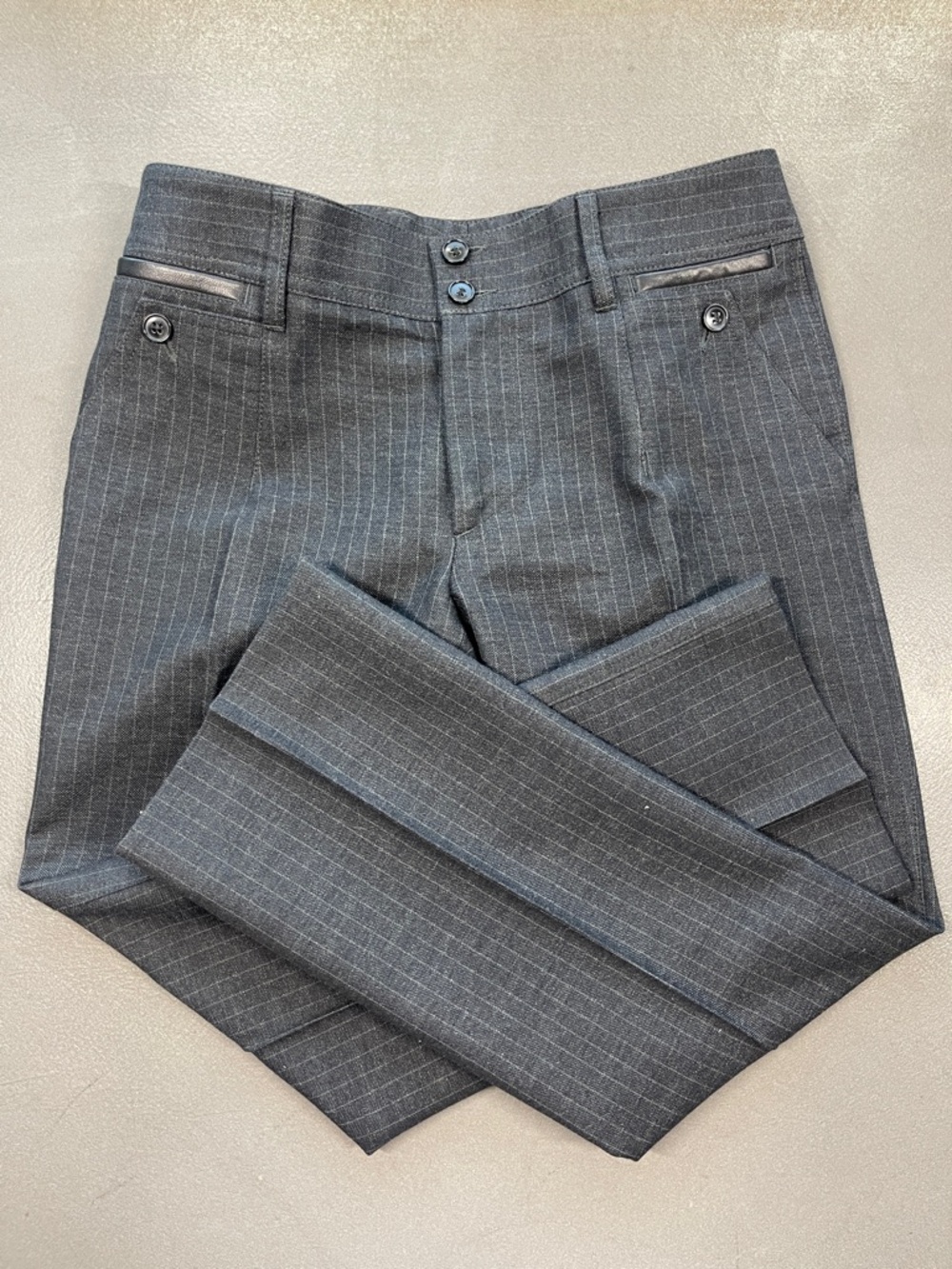 Dolce & Gabbana Black Pinstripe Dress Pants Trousers Size IT 44